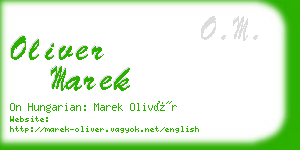 oliver marek business card